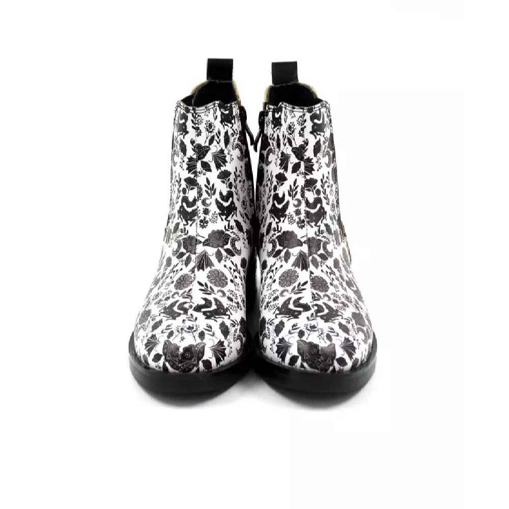 Graffiti Print Chelsea Boots – Synthetic Leather with Zipper