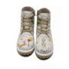 Graffiti Print Ankle Boot for Women – Synthetic Leather