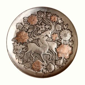 Persian Decorative Copper Engraved Wall Plate Artistic