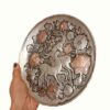 Persian Decorative Copper Engraved Wall Plate Artistic