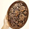 Persian Decorative Copper Engraved Wall Plate Floral Motifs