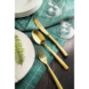 Spoon and Fork Flatware Set Dishwasher Safe 12 Pcs Model Gold