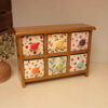 Handcrafted 6 Ceramic Drawers Chest with Wooden Box