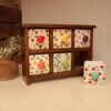 Handcrafted 6 Ceramic Drawers Chest with Wooden Box