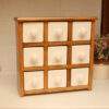 Handcrafted 9 Ceramic Drawers Chest with Wooden Box