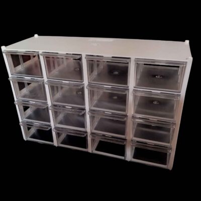 16-Cabinet Plastic Drawers Storage Box with 4 Rows – Minimalist Design