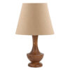 Handcrafted Minimalist Urn-Shaped Wooden Table Lamp with Fabric Shade