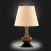 Handcrafted Minimalist Urn-Shaped Wooden Table Lamp with Fabric Shade