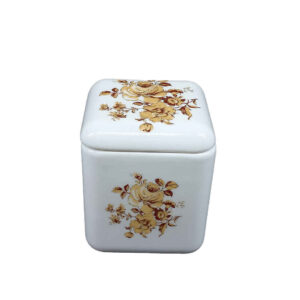 Ceramic Sugar Bowl with Lid Artistic Style Floral
