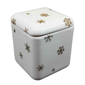 Ceramic Sugar Bowl with Lid Artistic Style Snow