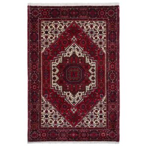 Hand-Knotted Persian Zanjan Masterpiece Sahar (Tribal Geometric Medallion) – Red Wool