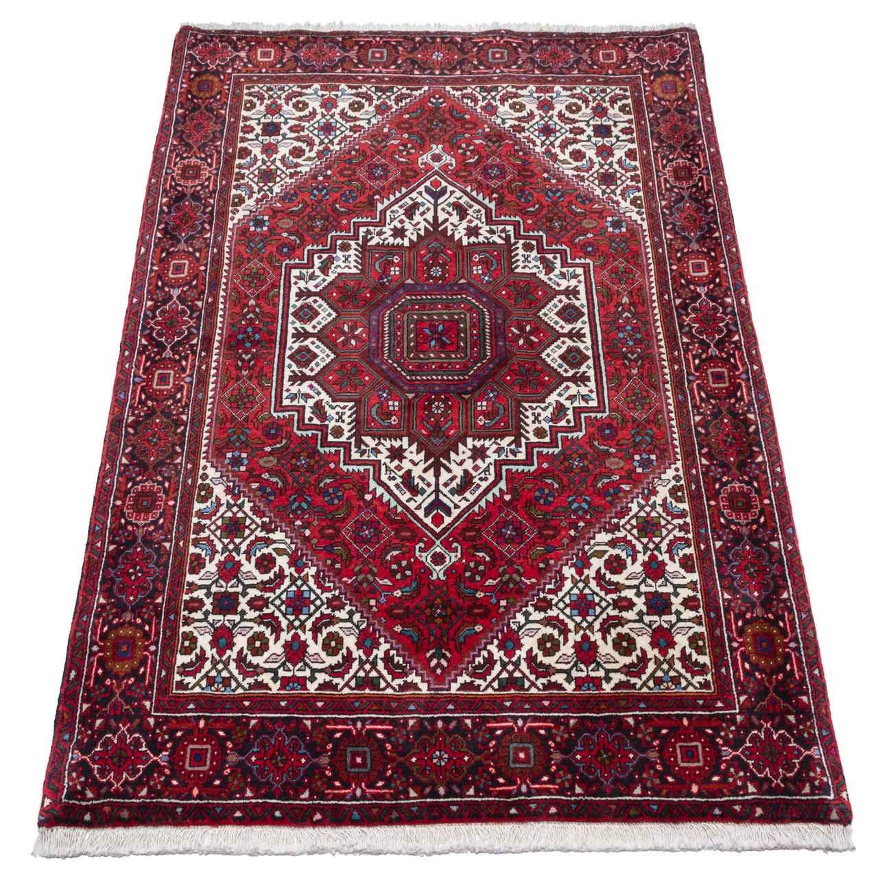 Hand-Knotted Persian Zanjan Masterpiece Sahar (Tribal Geometric Medallion) – Red Wool