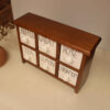 Handcrafted 6 Ceramic Drawers Chest with Wooden Box