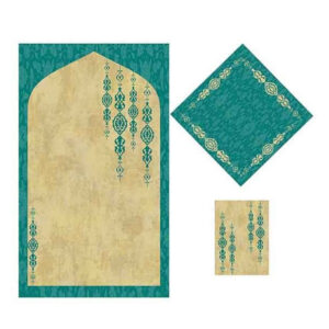 Islamic Prayer Mat Velvet Sajadah Lightweight with Eslimi Design