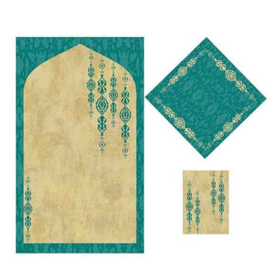 Islamic Prayer Mat Velvet Sajadah Lightweight with Eslimi Design