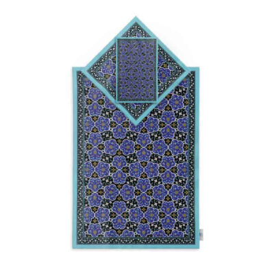 Islamic Prayer Mat Velvet Sajadah with Persian Tiles Design