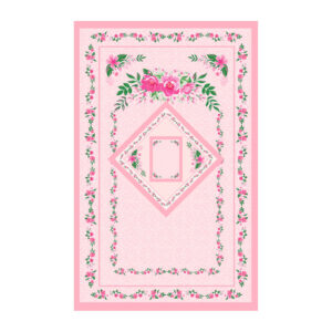 Islamic Prayer Mat Velvet Sajadah with Pink Floral Design
