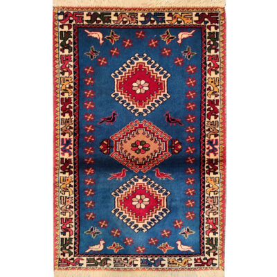 Authentic Persian Prayer Rug Hand-Knotted & Luxurious Sajada Diamond