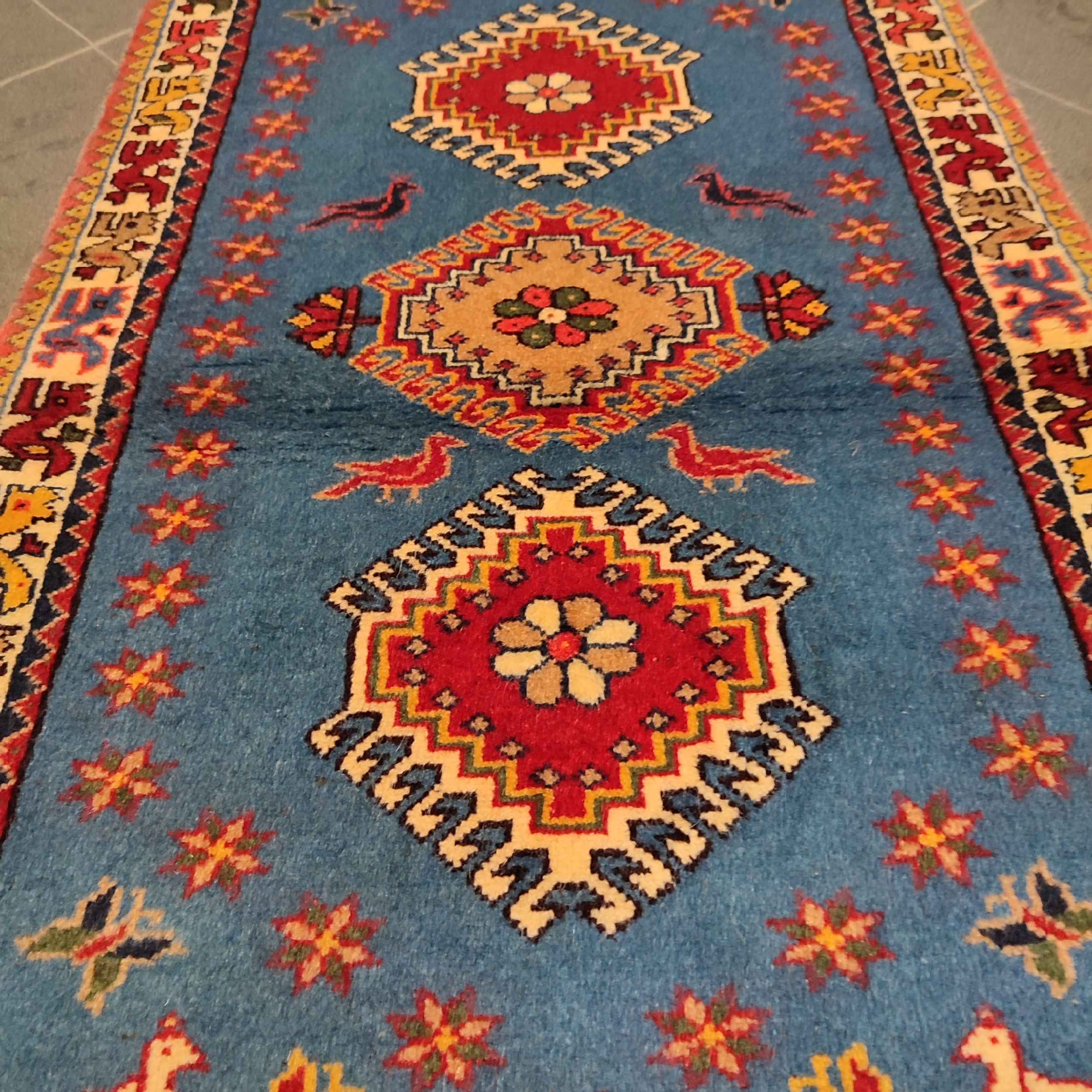 Authentic Persian Prayer Rug Hand-Knotted & Luxurious Sajada Diamond