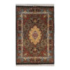 Authentic Persian Prayer Silk Rug Hand-Knotted & Luxurious Sajada Rahimi