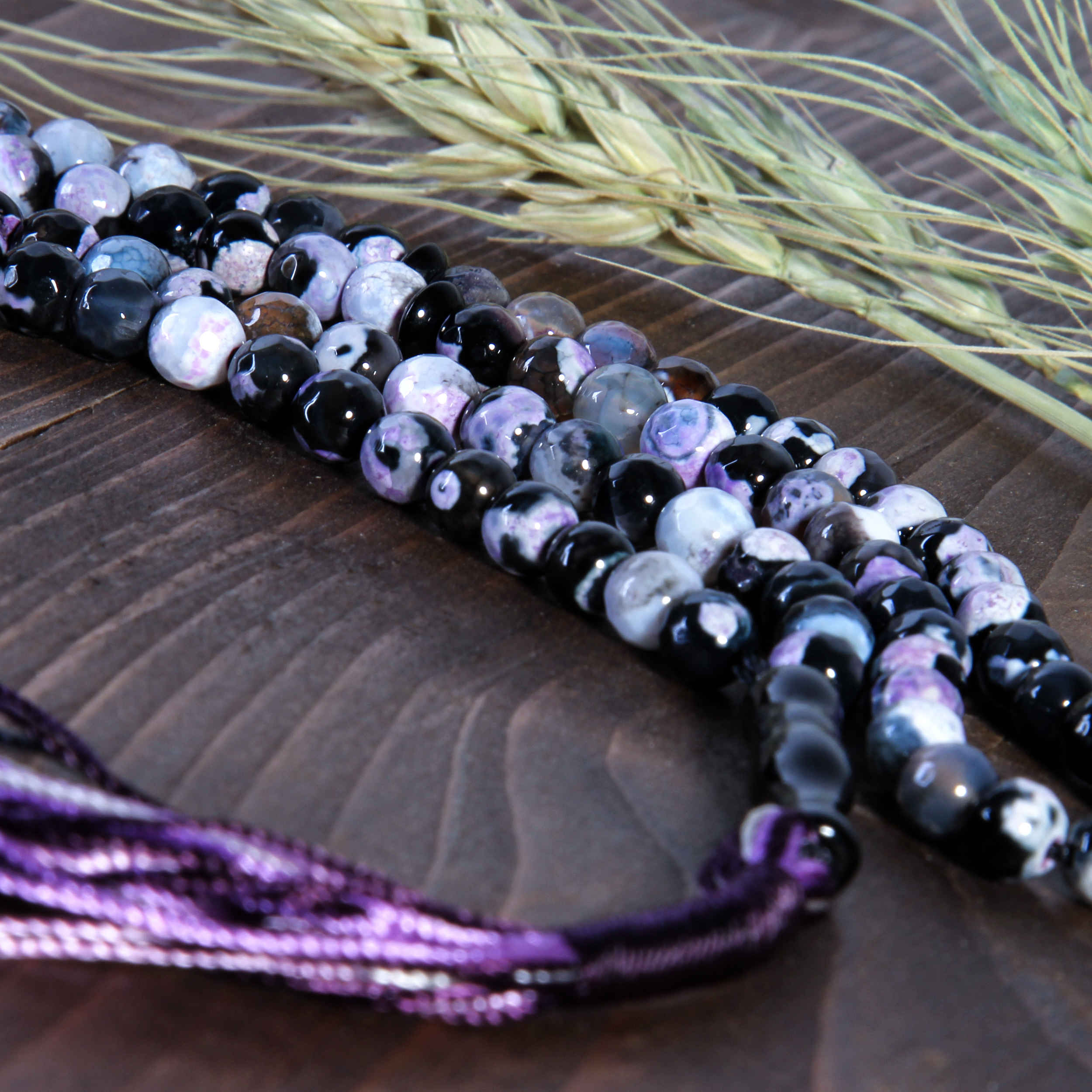 Islamic Agate Rosary Crafted with 101 Prayer Beads Tasbih Purple