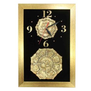 Islamic Decor Clock with Qul Hu Allah Hu Ahad Pottery Tile Design