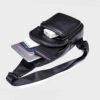 Leather Sling Shoulder Bag for Men & Women Black Color