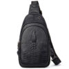 Leather Sling Shoulder Bag with Polyester Cotton Lining