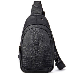 Leather Sling Shoulder Bag with Polyester Cotton Lining