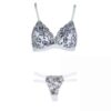 Lingerie Set Bra & Thong for Women Chic Floral-Designed