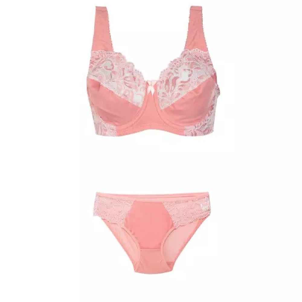 Lingerie Set Lace Bra & Thong With Adjustable Strap For Women