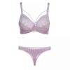 Lingerie Set Lace Bra & Thong With Dentelle Embroidery 2 pcs
