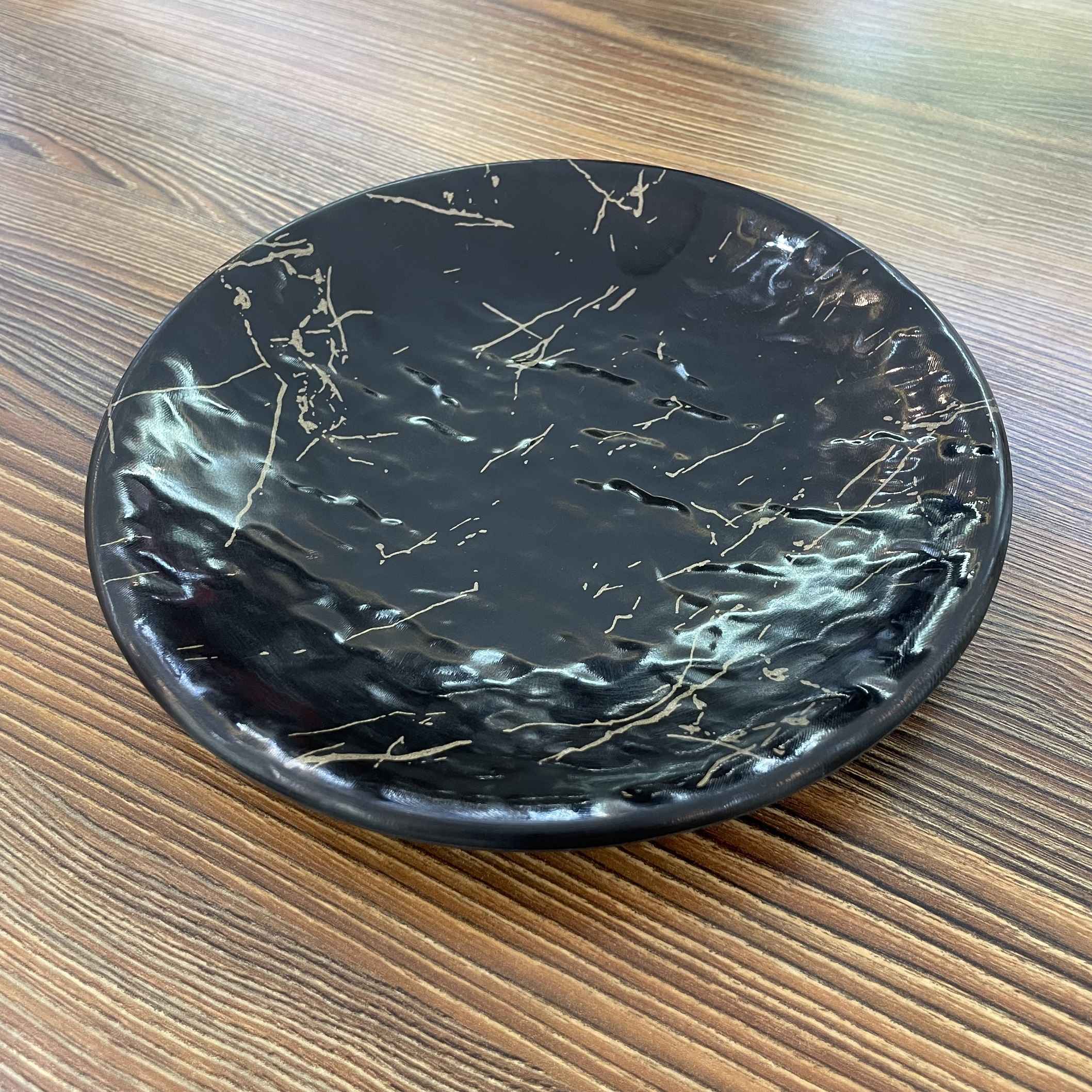 Melamine Plate Set, Microwave Safe Marble Design, Pack of 3