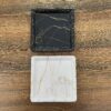 Melamine Plate Set, Square Shape Marble Design, Pack of 3