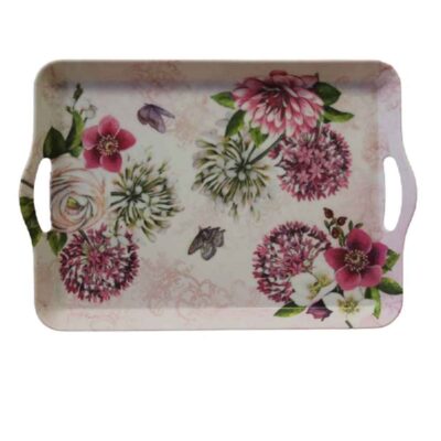 Lightweight Melamine Serving Tray - Floral Design Casual Tray