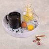 Casual Round Melamine Serving Tray - Marble Design Tray