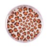 Casual Round Melamine Serving Tray - Leopard Pattern with Handle