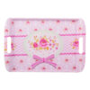 Lightweight Melamine Serving Tray - Pink Bow Design with Handle