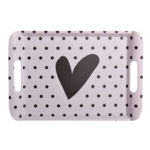 Lightweight Melamine Serving Tray – Heart Design with Handle
