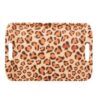 Lightweight Melamine Serving Tray - Leopard Pattern with Handle