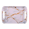 Lightweight Melamine Serving Tray - Marble Design with Handle