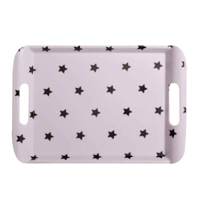 Lightweight Melamine Serving Tray - Rectangular Stars Pattern Tray