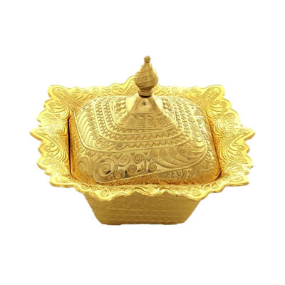 Metal Sugar Bowl with Lid Lux