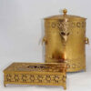 Metal Waste Basket & Tissue Box Set With Removable Lid