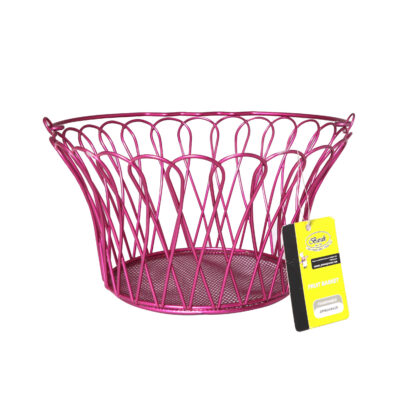 Metal Wire Fruit Basket With Mesh-Shaped Base