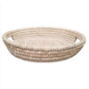 Persian Handwoven Palm Leaf Storage Basket with Built-in Handle