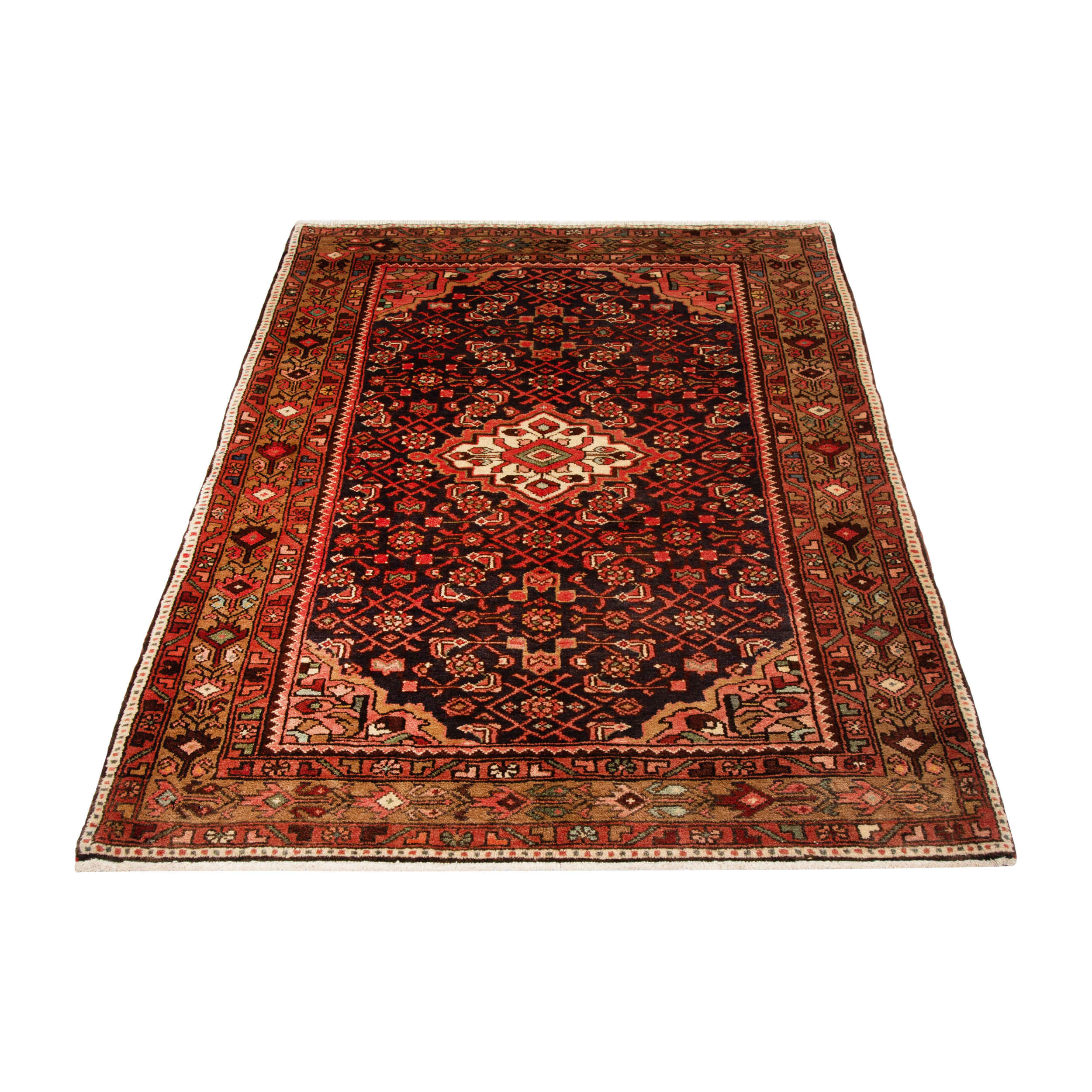 Hand-Knotted Persian Zanjan Masterpiece (Traditional Geometric Medallion) – Red Cotton