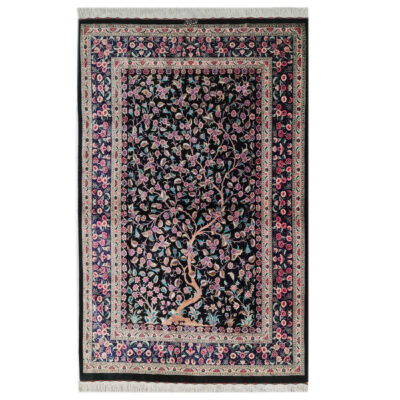 Hand-Knotted Persian Zanjan Pictorial Rug (Tree of Life Behesht Pattern) - Silk Art