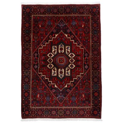 Hand-Knotted Persian Zanjan Masterpiece (Tribal Geometric Medallion) - Red Wool