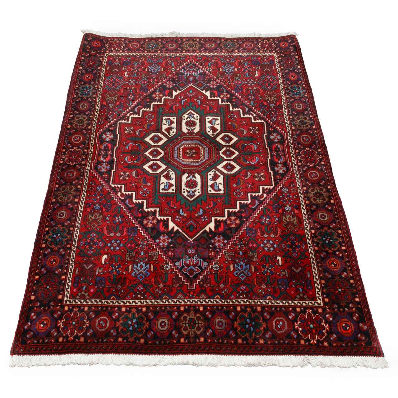 Hand-Knotted Persian Zanjan Masterpiece (Tribal Geometric Medallion) – Red Wool